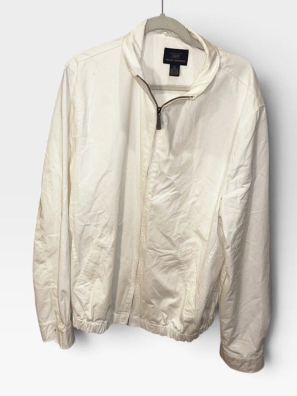 Brooks Brothers white cotton Classic Bomber Jacket XL